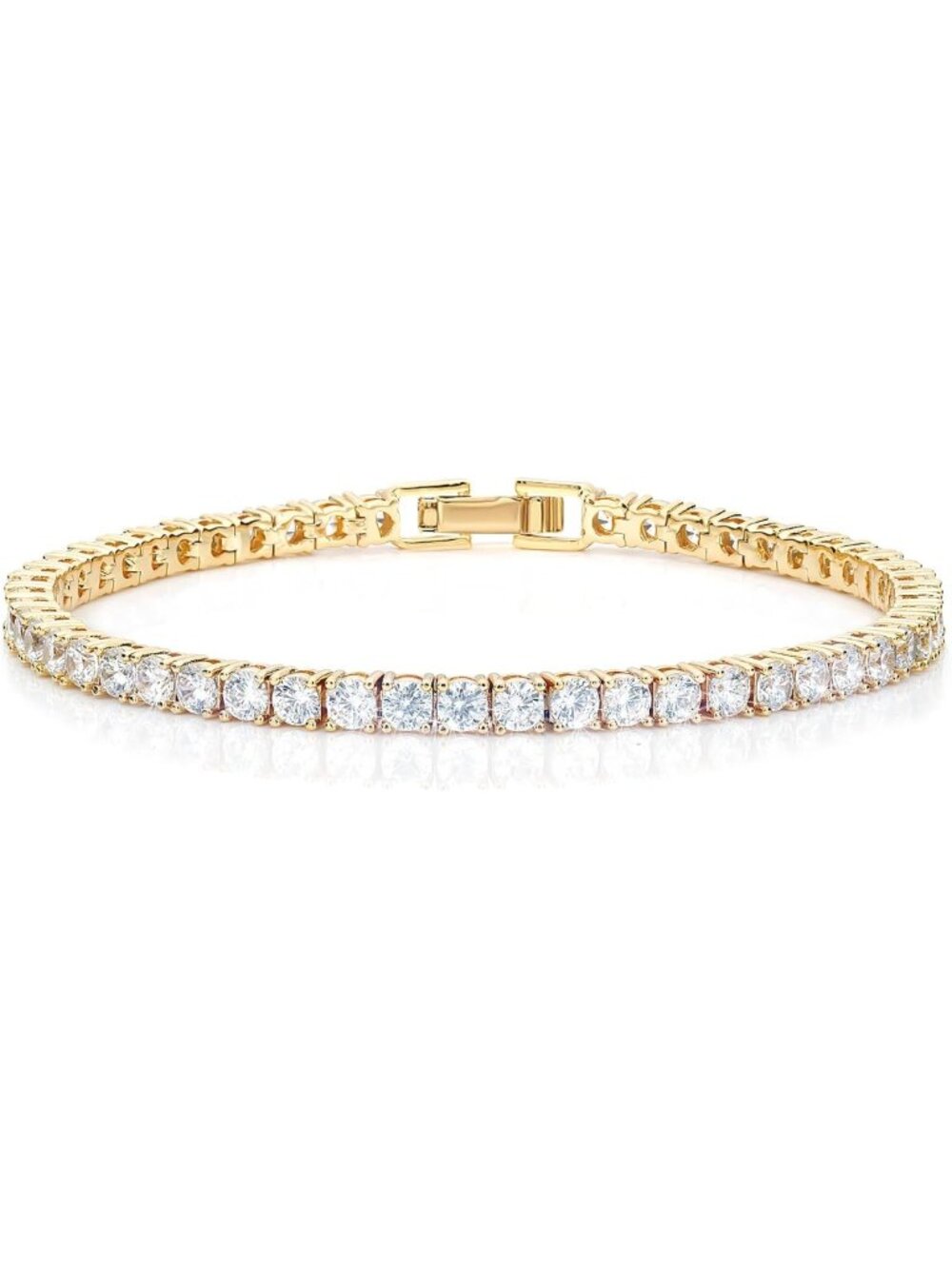 Elegant 18K Gold & Silver Plated Tennis Bracelet for Women & Men, Cubic